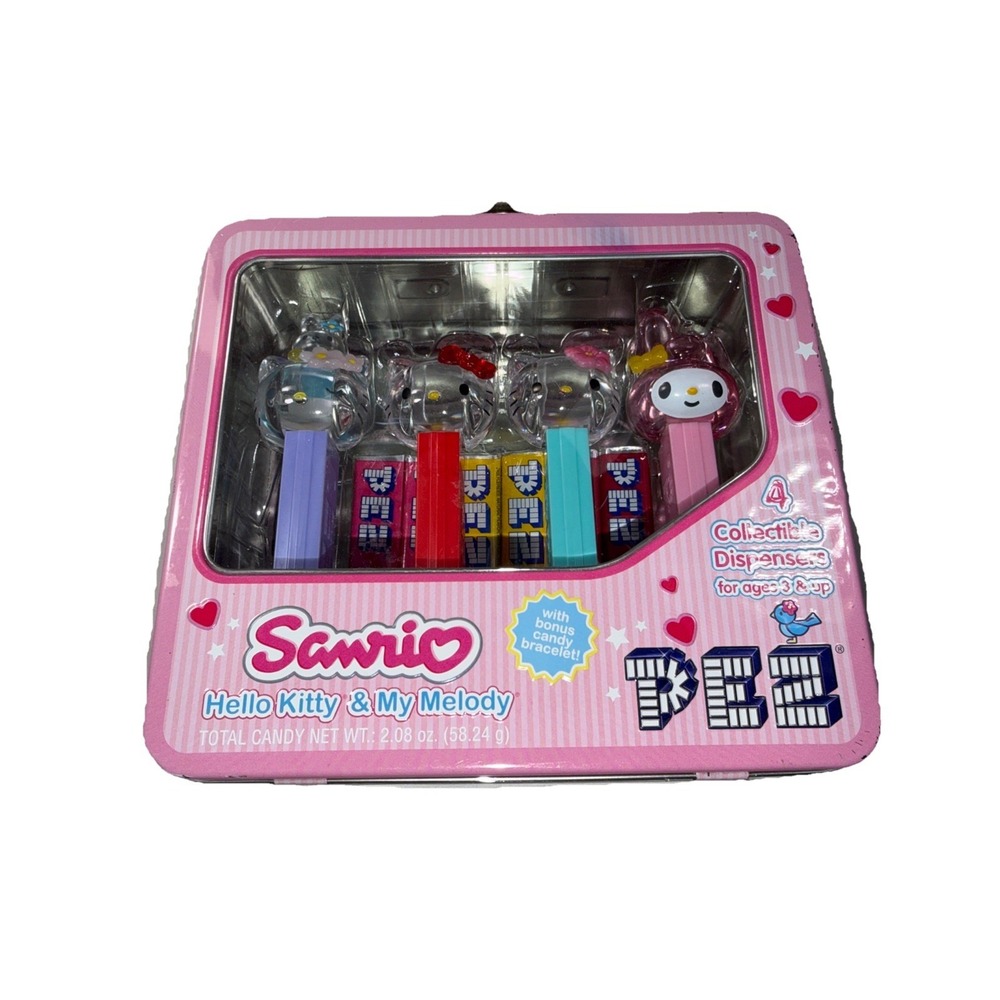 NIB Pez Sanrio Hello Kitty & My Melody 4 Pack Collectible Dispensers Lunchbox